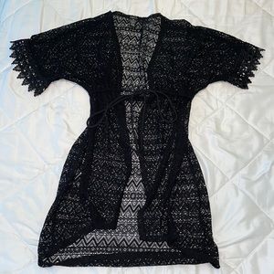 Black Lace Swimsuit Cover up!
